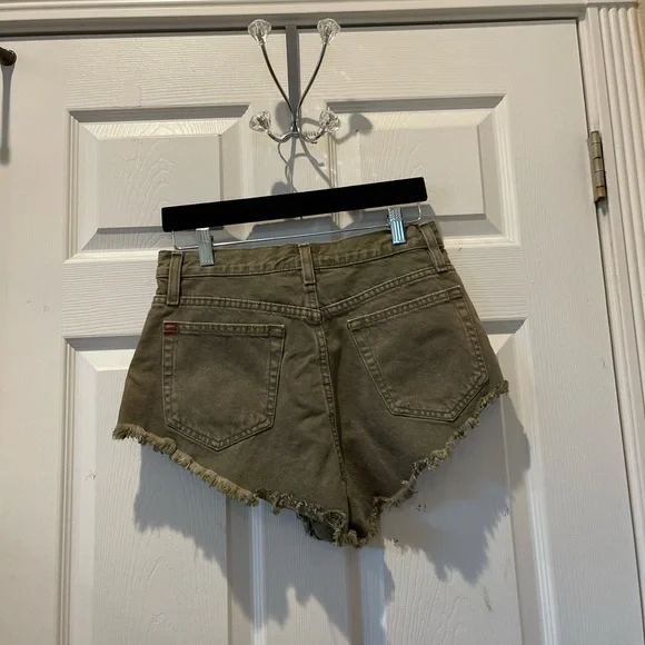 BDG High-Rise Cheeky Green Shorts - Picture 5 of 6